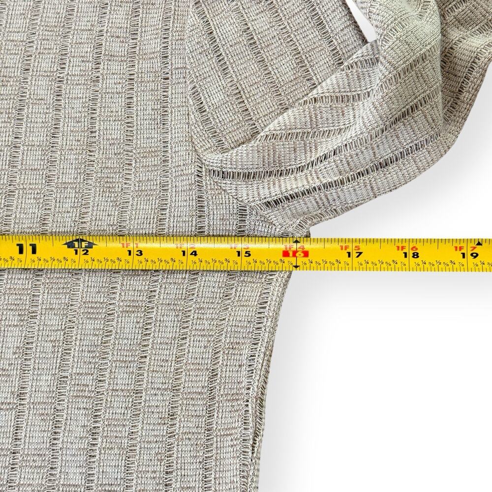 Anthropologie Pilcro Perfect Layering Tee S Beige Metallic Ribbed Knit Sparkle - Picture 10 of 10